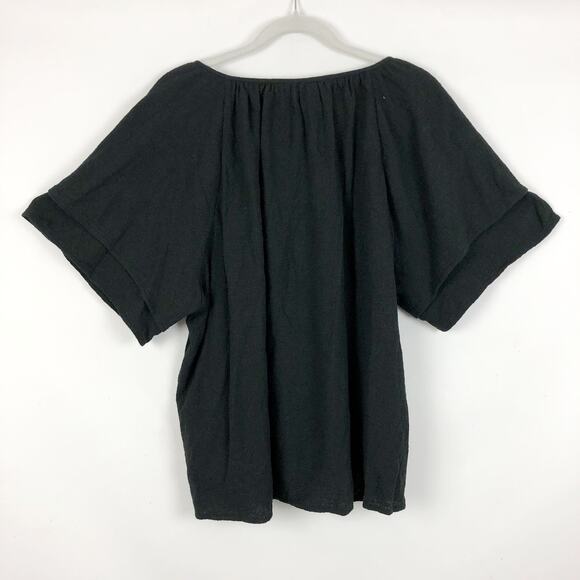 Madewell Womens Texture & Thread Tiered-Sleeve Top Size 3X Black NWT - Picture 8 of 11